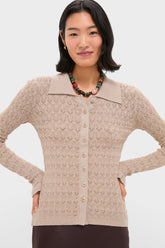 Champagne Ruby Knit Long Sleeve Polo